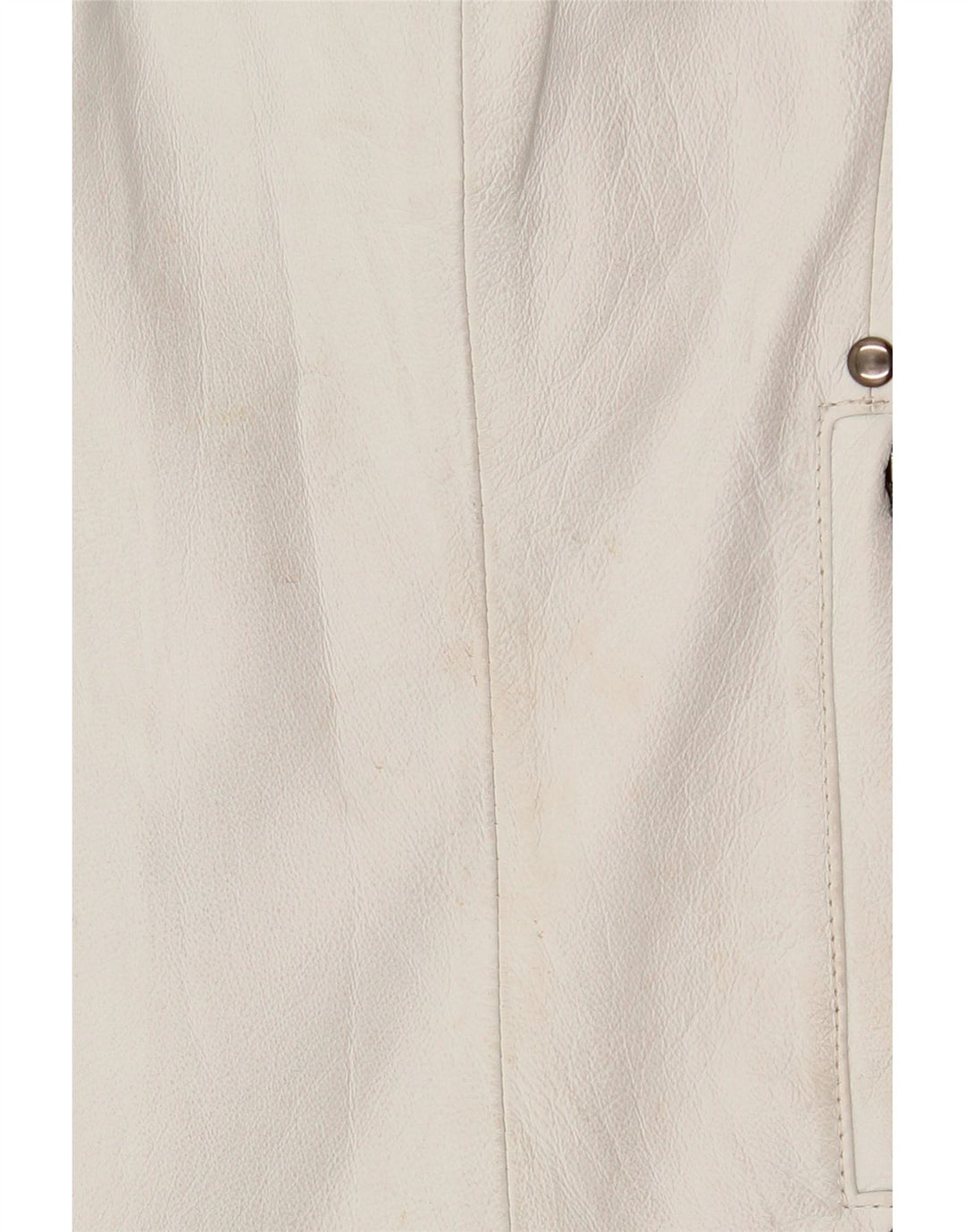 Vintage mujer chaqueta de cuero EU 42 cuero blanco grande