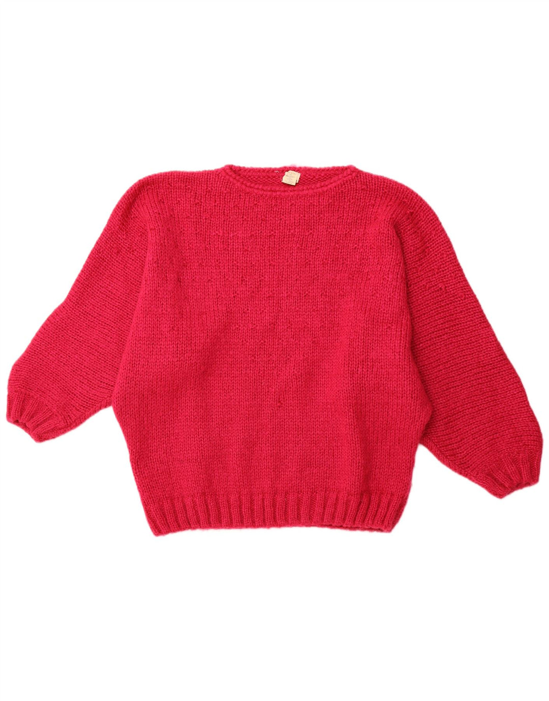 VINTAGE Jersey de cuello barco de gran tamaño para mujer IT 40/42 Rosa medio