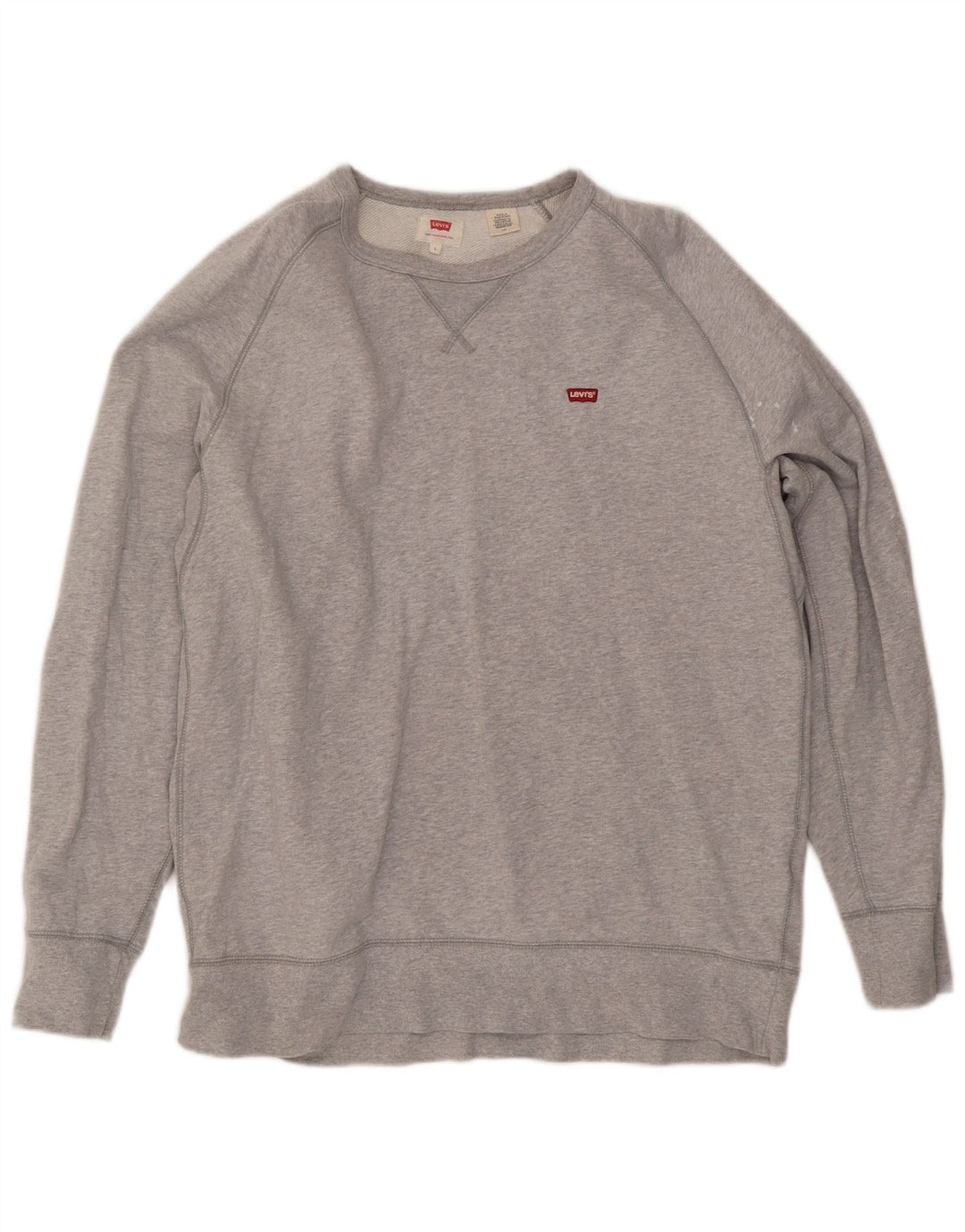 Levi's Sudadera tipo jersey para hombre de algodón moteado gris grande