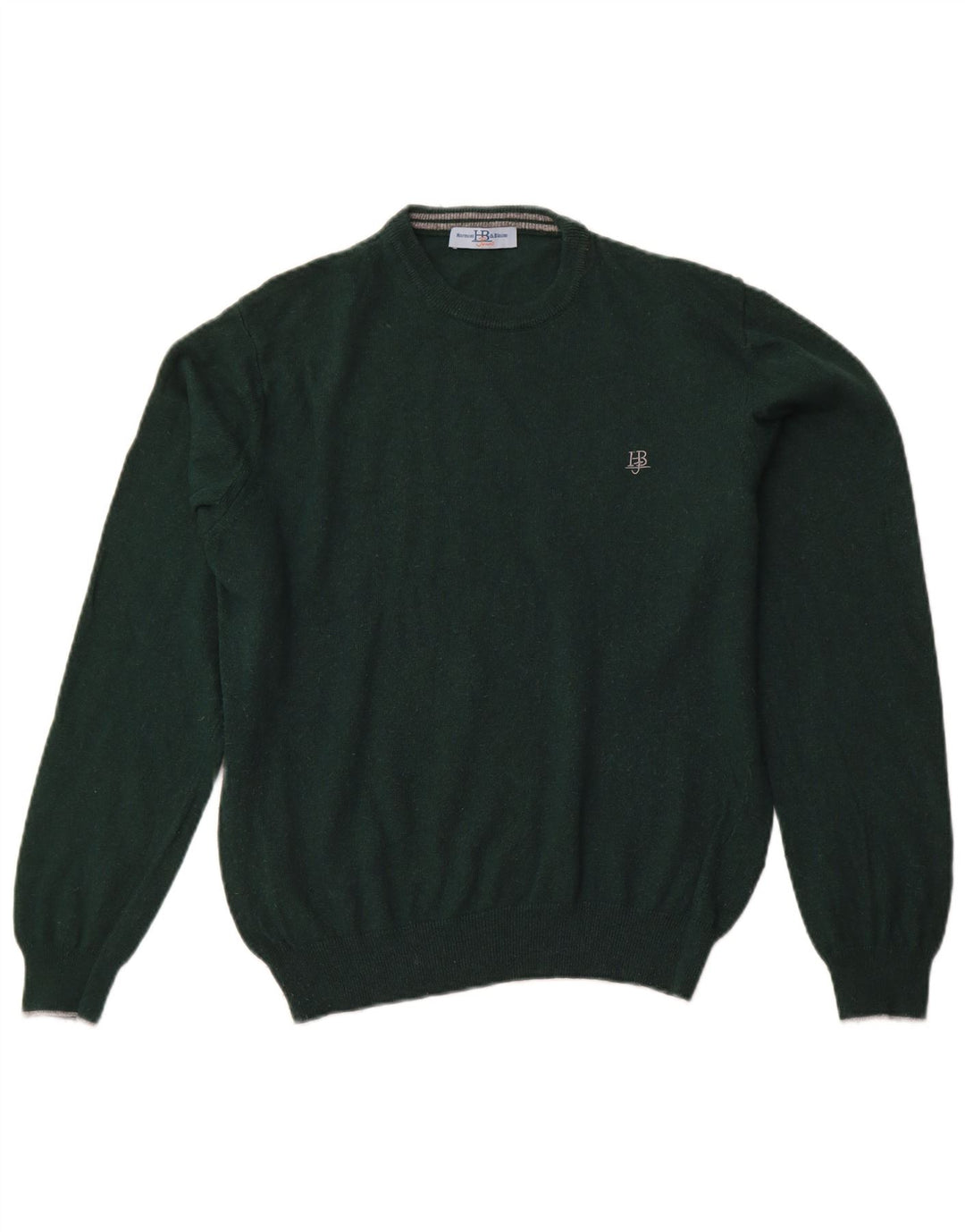 HARMONT & BLAINE Jersey de cuello redondo para hombre, talla grande, viscosa verde