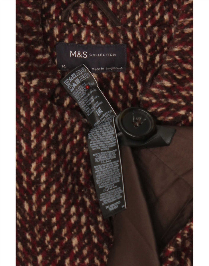 Marks & Spencer Abrigo para mujer Reino Unido 44 Grande Poliéster Chevron rojo