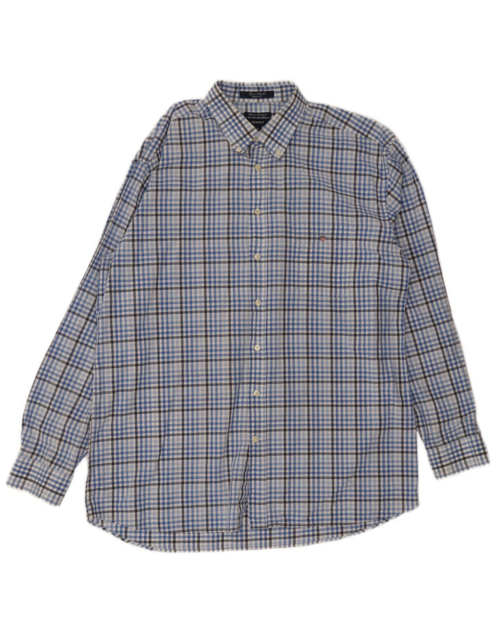 Gant Camisa Regular Fit XL De Algodón A Cuadros Azul Hombre