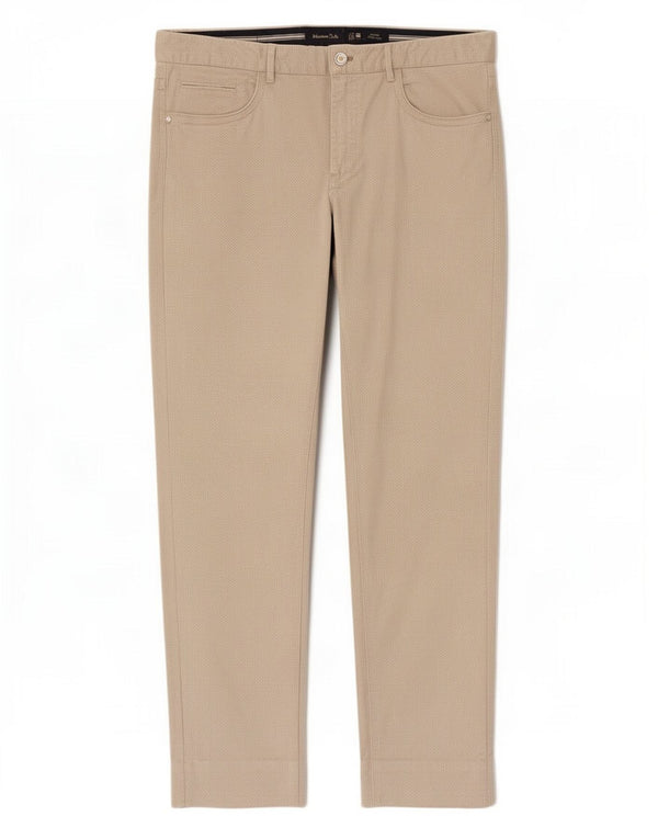 Massimo Dutti Pantalón Casual Hombre EU 42 Large W32 L30 Beige Geométrico