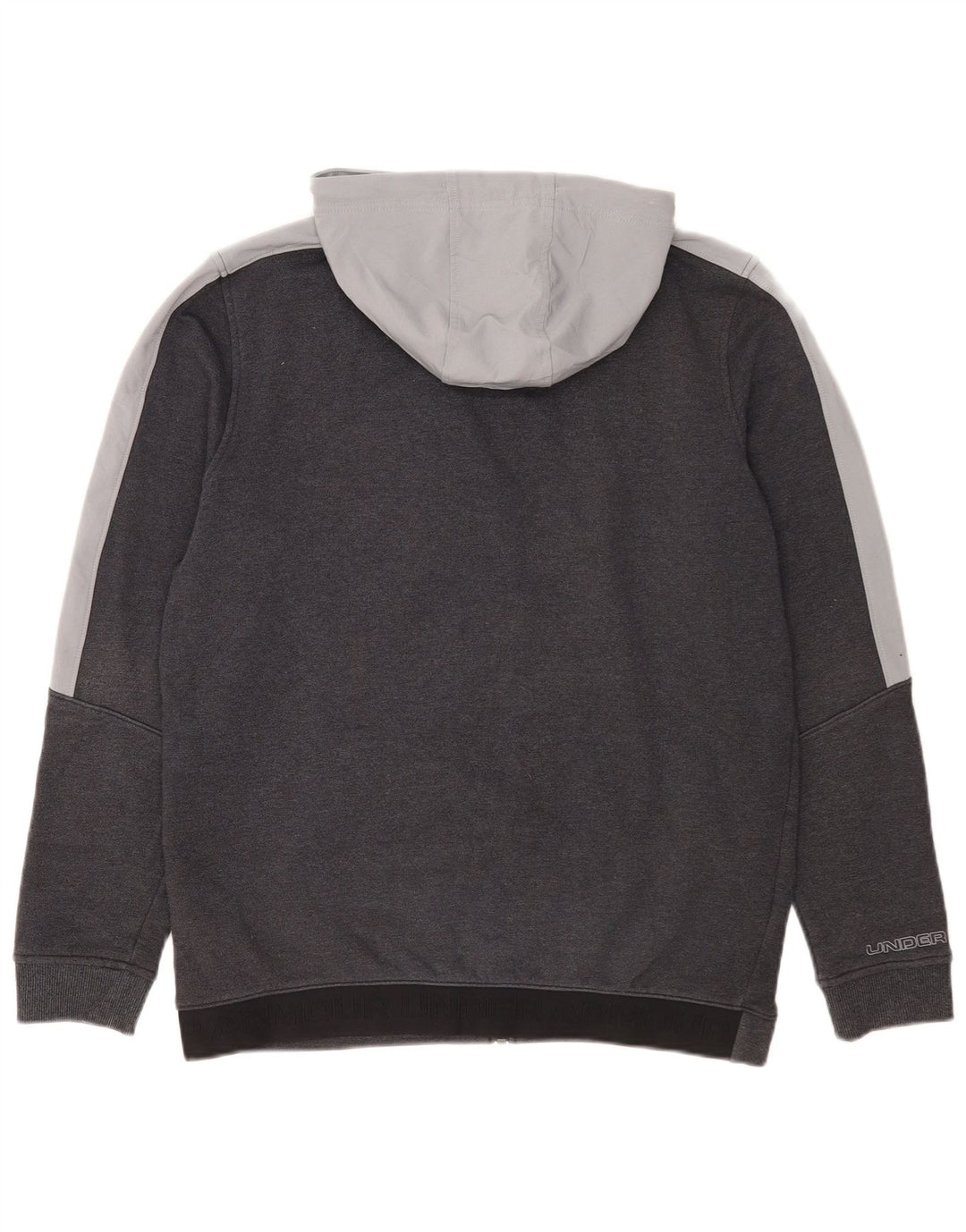 Under Armour Hombre Sudadera con capucha y cremallera de algodón color block en gris medio