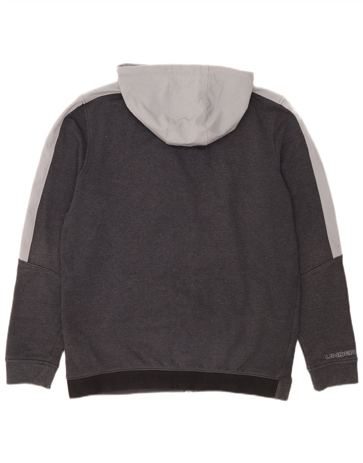 Under Armour Hombre Sudadera con capucha y cremallera de algodón color block en gris medio