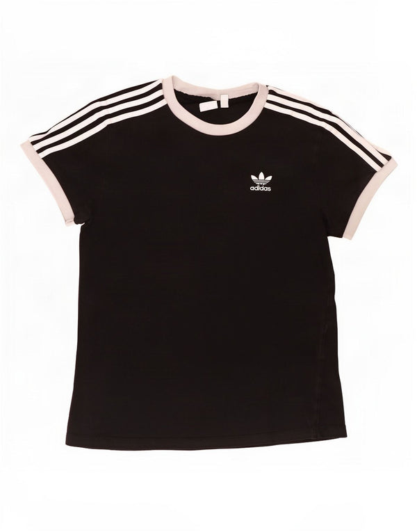 Adidas Camiseta Mujer Top UK 8 Small Negro Colorblock Algodón