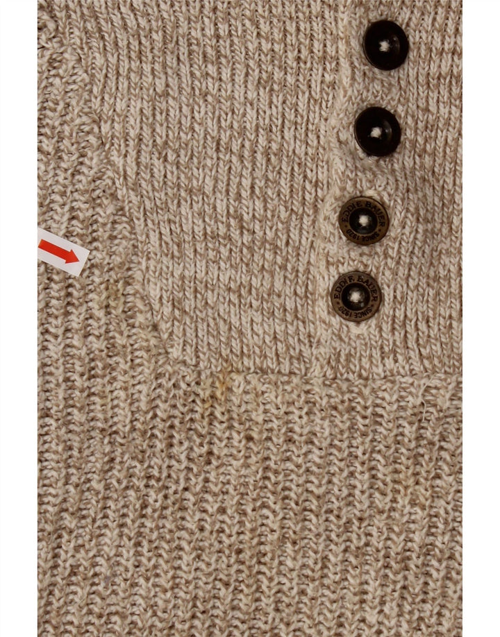 EDDIE BAUER Jersey extragrande con cuello y botones para hombre XL Beige moteado