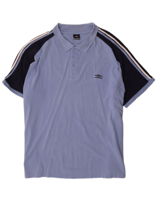 Polo Umbro Hombre 4XL Algodón Color Block Azul