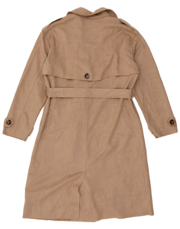 Zara Mujer Gabardina UK 44 Poliéster Beige Medio