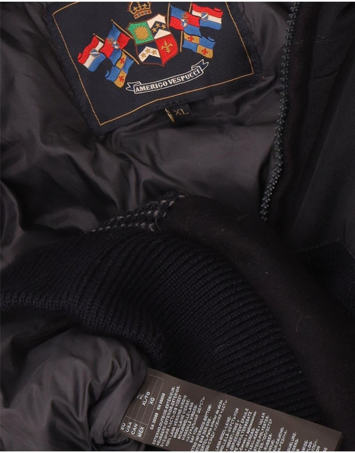 Amerigo Vespucci Chaqueta Bomber para Hombre UK 42 XL Poliéster Azul Marino
