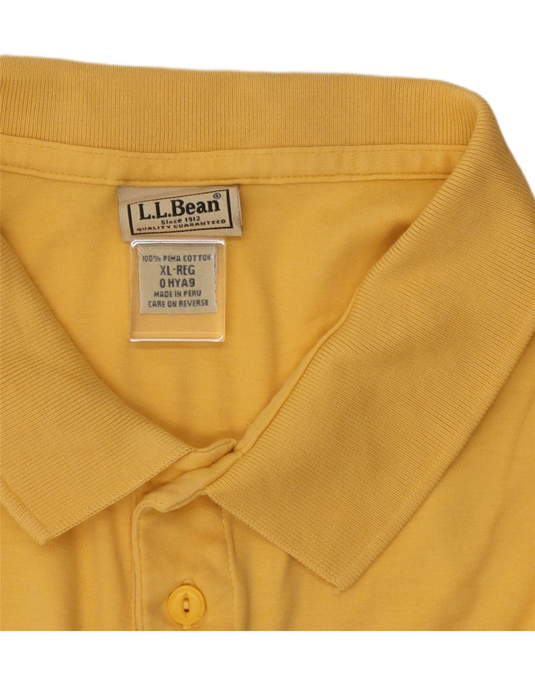 L.L.BEAN Polo Hombre XL Algodón Amarillo