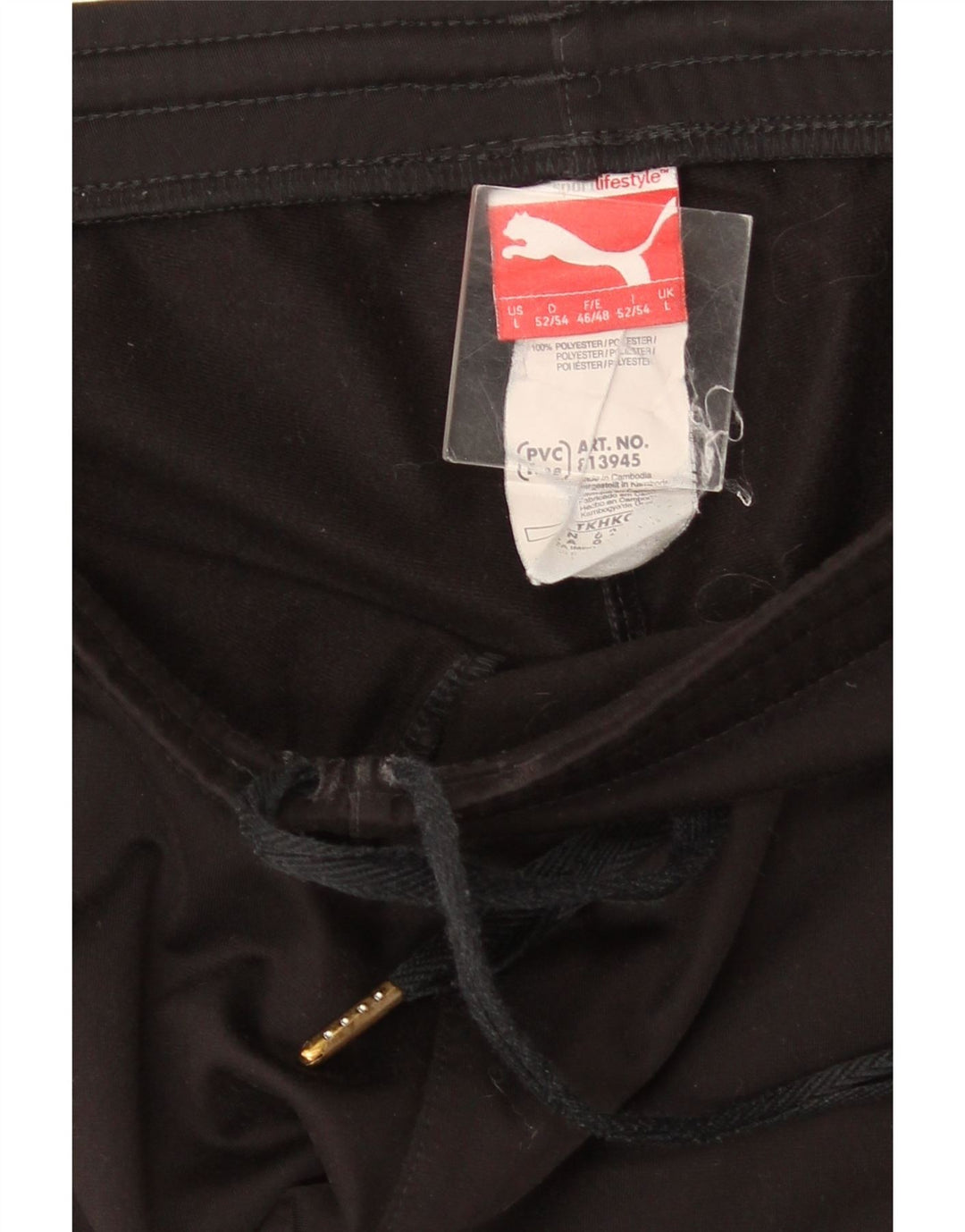 Puma Pantalones De Chándal Para Hombre Grande Negro Colorblock Poliéster