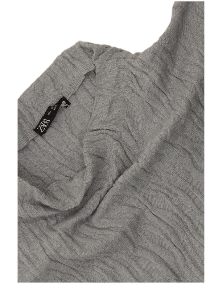 Zara Mujer Blusa Top UK 44 Grande Azul