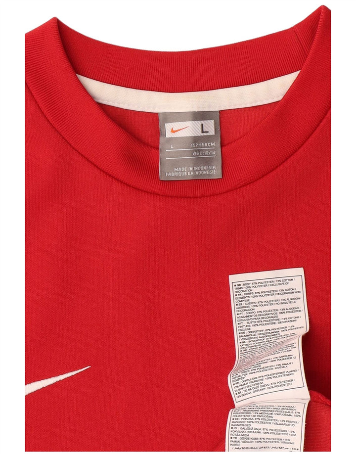 NIKE Sudadera Jumper para niños 12-13 años Grande Rojo Colorblock Poliéster