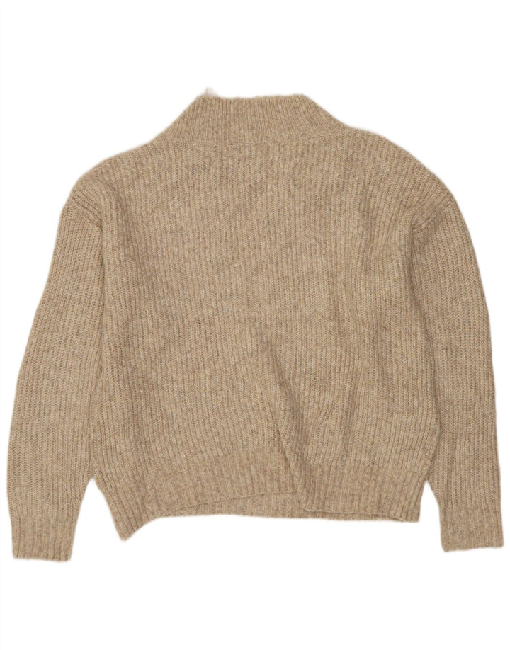 MARKS & SPENCER Suéter corto con cuello en V para mujer UK 44 Medio Beige