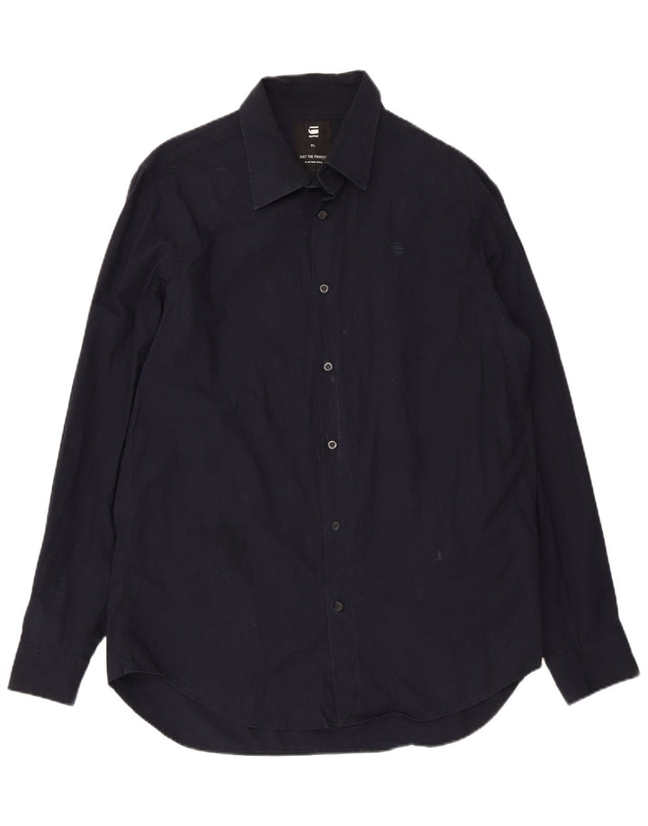 Camisa G-Star Hombre XL Algodón Azul Marino