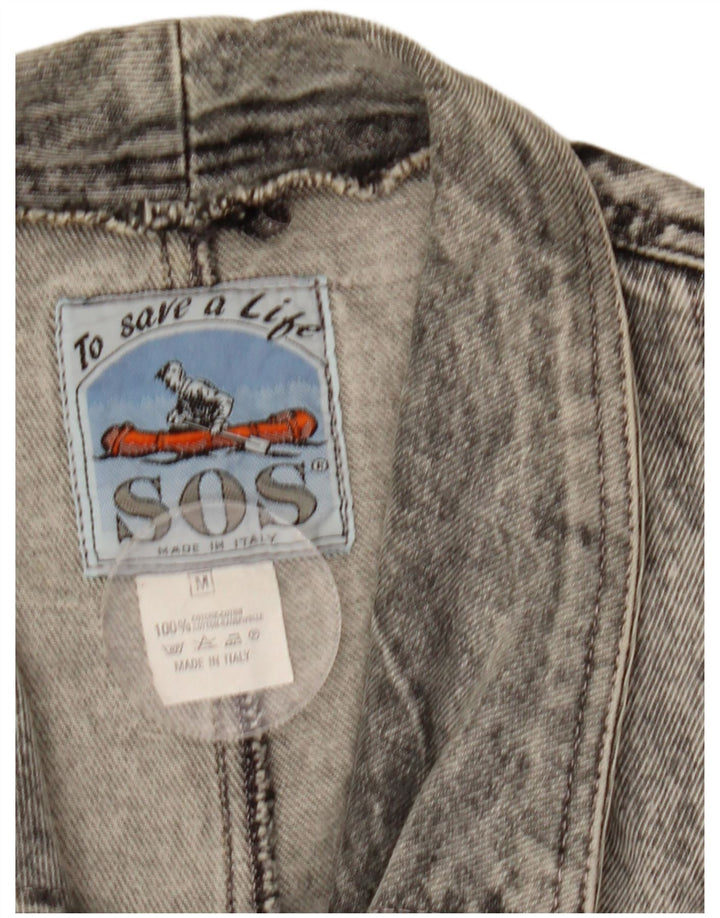 Sos Chaqueta Vaquera Hombre UK 38 Algodón Gris Medio