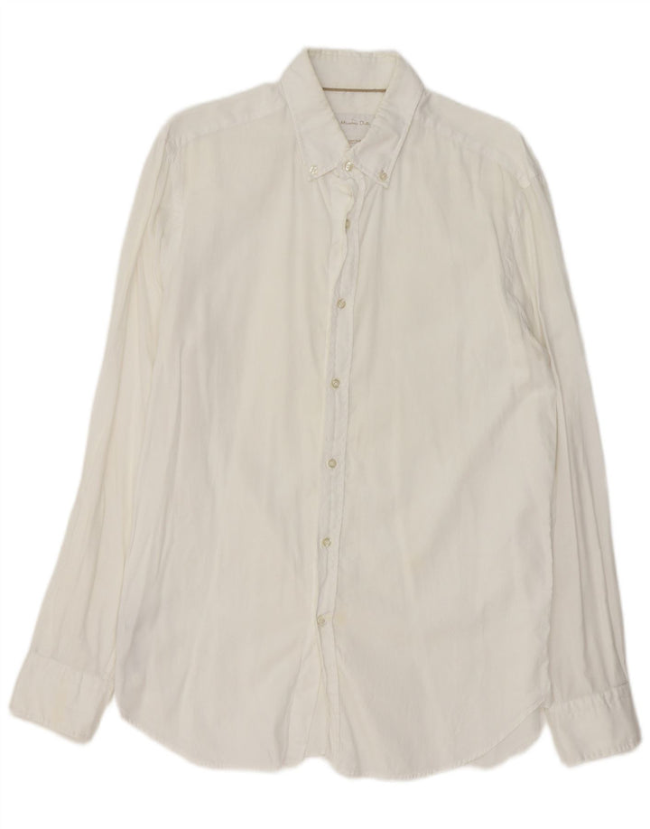 Camisa Massimo Dutti Hombre Large Blanca Algodón