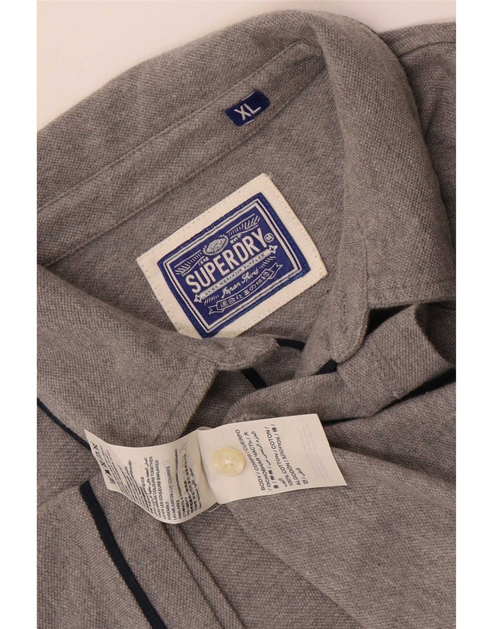 Superdry Polo para hombre XL de algodón moteado gris