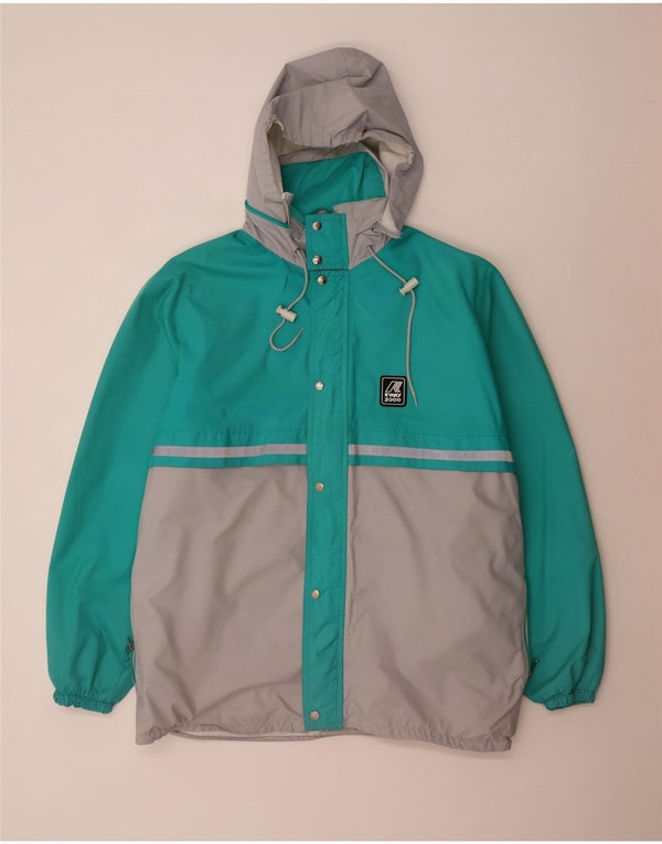 K-Way Chaqueta impermeable con capucha para hombre, talla 40, talla grande, color turquesa, poliamida