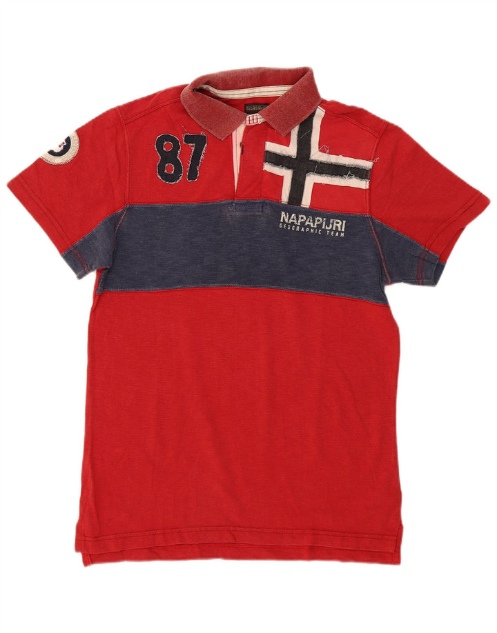 Napapijri Polo Gráfico Para Hombre Algodón Rojo Medio