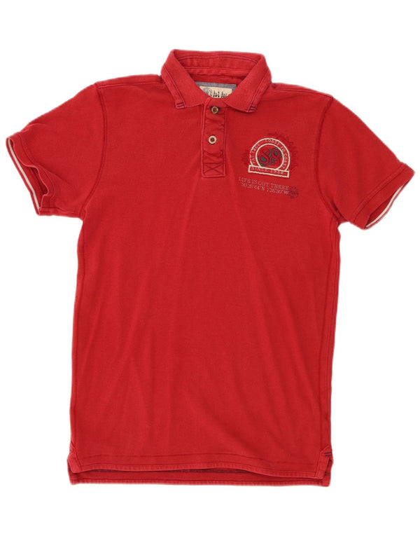 Polo gráfico de hombre Fat Face XS Algodón rojo