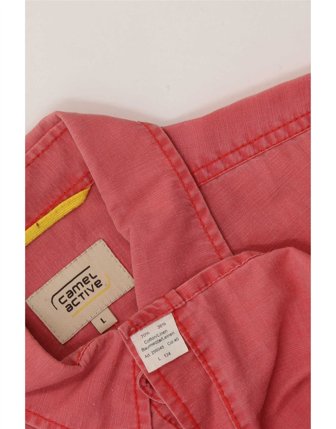 Camel Active - Camisa de manga corta para hombre, algodón rosa grande