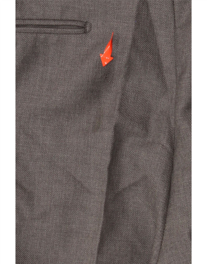 GIEVES & HAWKES Pantalón de traje recto para hombre W32 L30 Lana gris