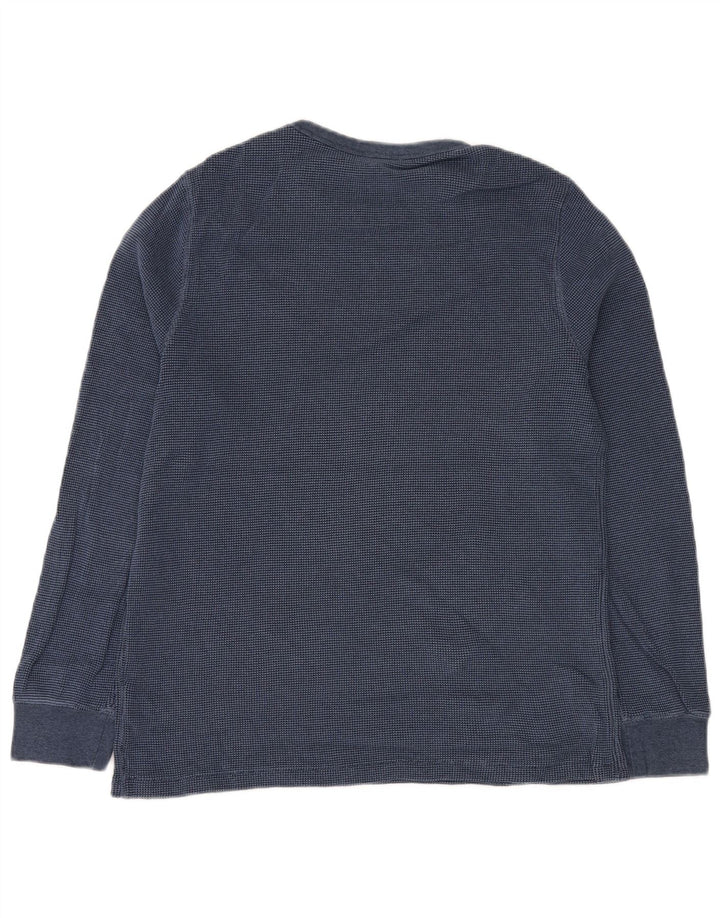 MARKS & SPENCER Camiseta holgada de manga larga de algodón azul medio para hombre