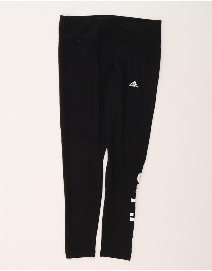 ADIDAS Leggings gráficos para mujer Reino Unido 16/18 Grande Negro Algodón