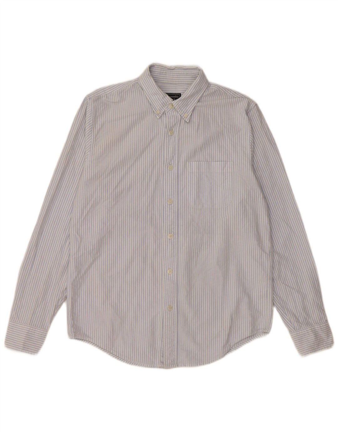 Camisa Abercrombie & Fitch Hombre Algodón Rayas Azul Medio