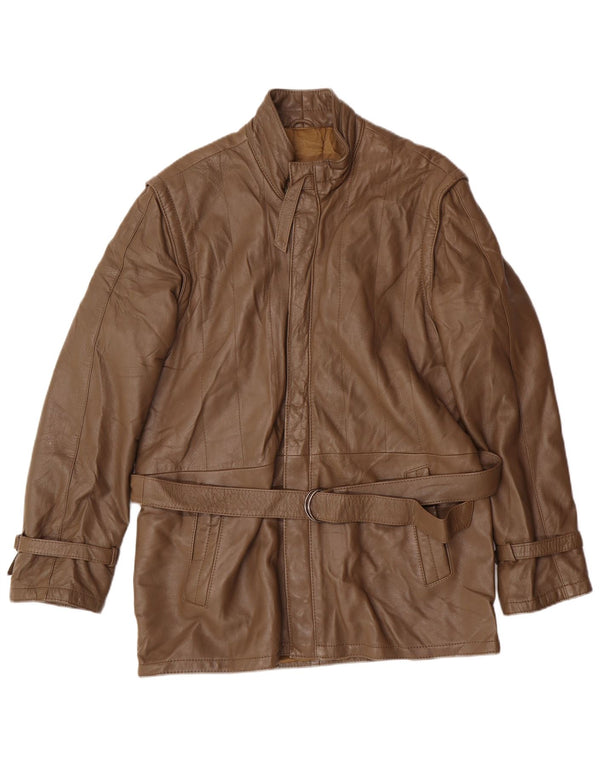 Pelle Moda Chaqueta de cuero para hombre UK 36 Small Brown