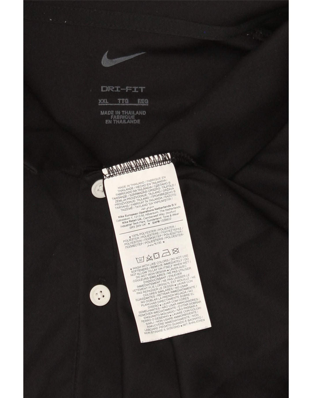 Polo Nike Hombre 2XL Poliéster Negro