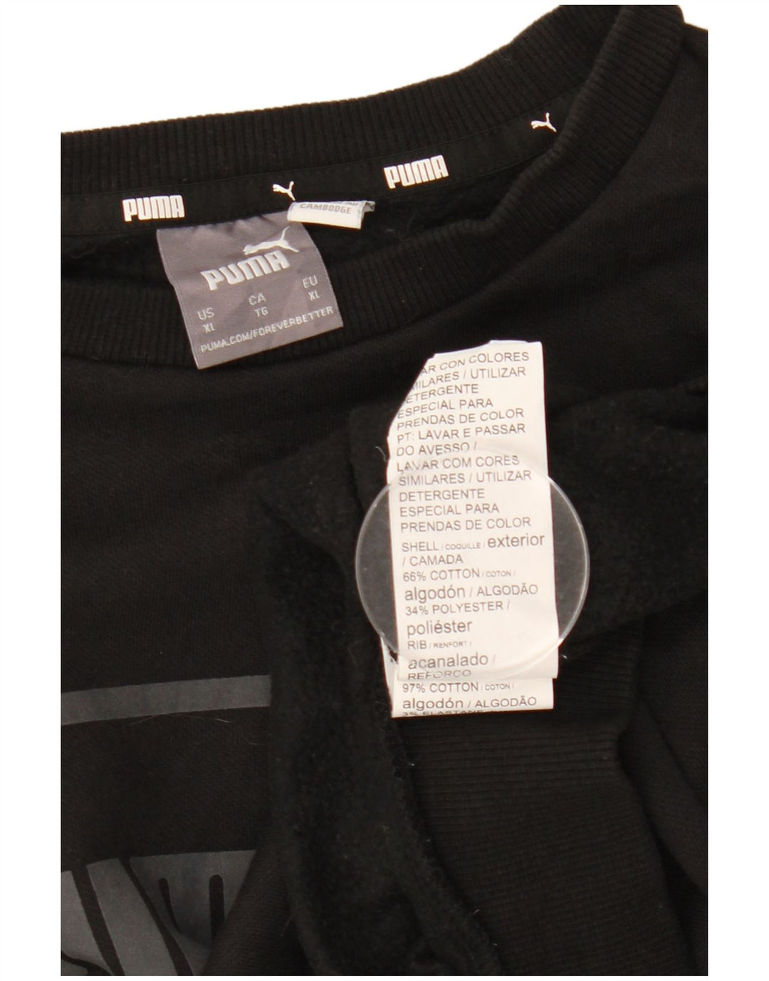 Puma Hombre Sudadera Gráfica Jumper XL Algodón Negro