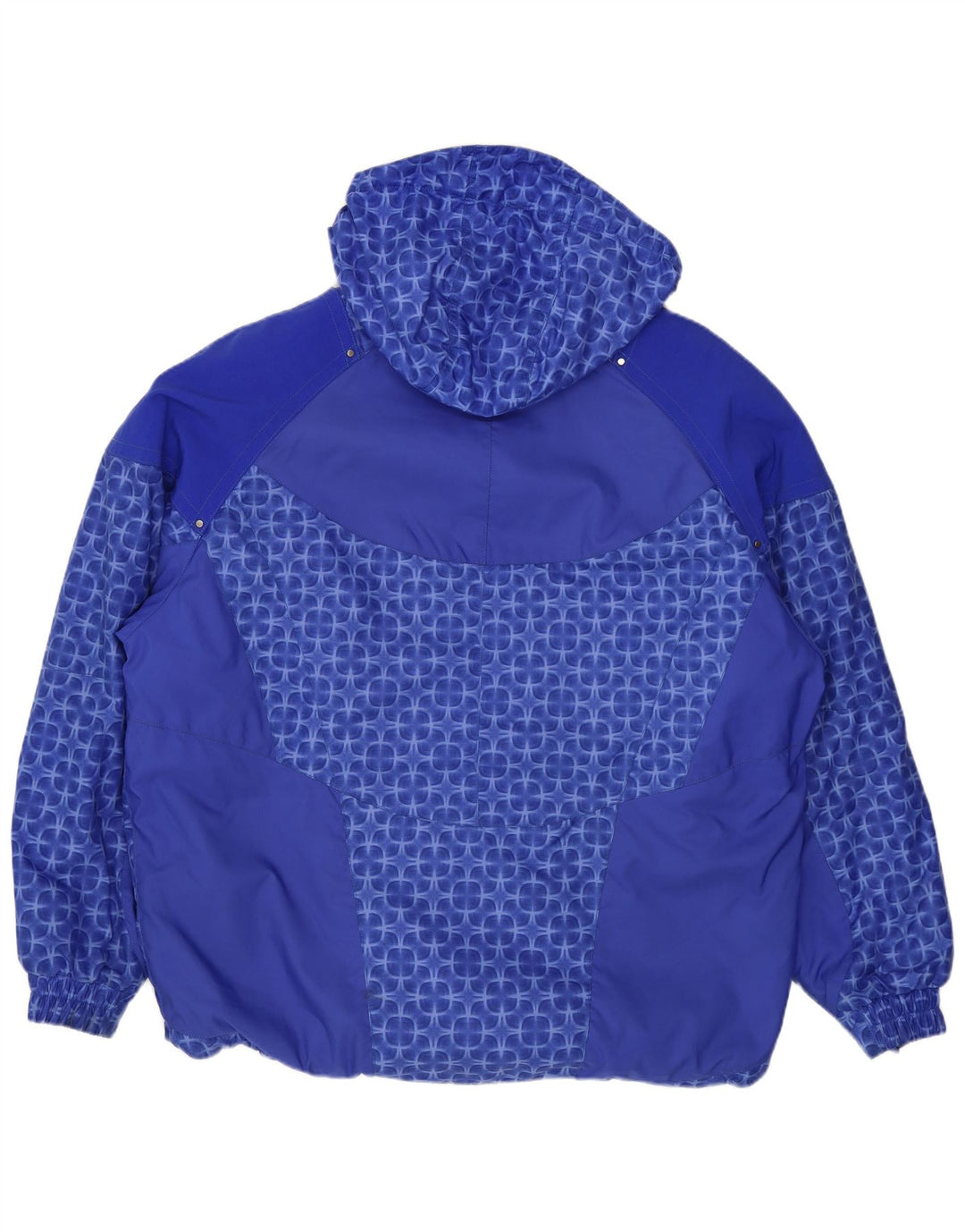 Fila Chaqueta de esquí extragrande con capucha para mujer US 8 Azul medio Geométrico