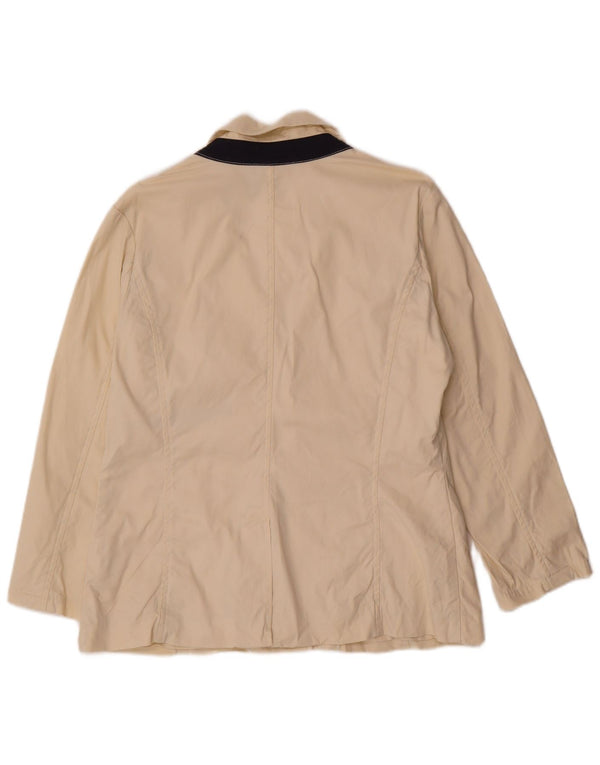 Nautica Chaqueta blazer de 3 botones para mujer US 10 grande de algodón beige