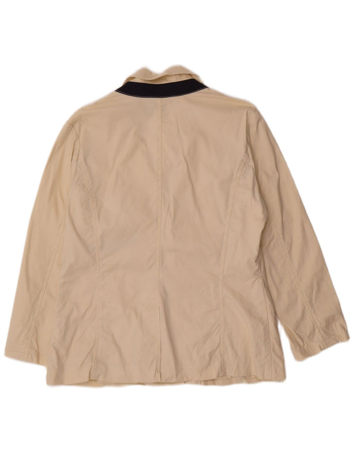 Nautica Chaqueta blazer de 3 botones para mujer US 10 grande de algodón beige