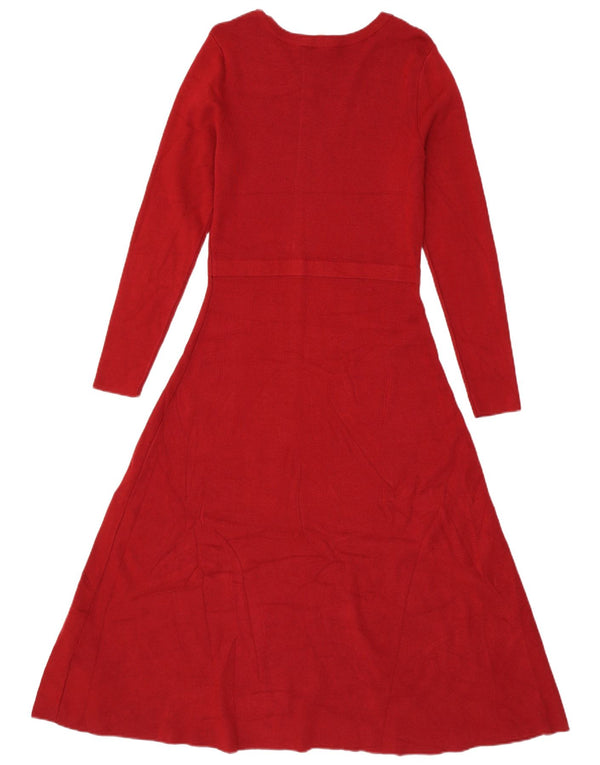 Phase Eight Vestido tipo jersey de manga larga para mujer UK 42 Viscosa burdeos mediana