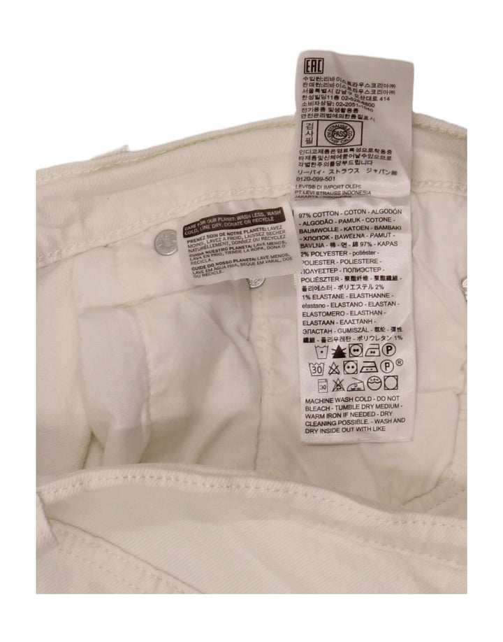 LEVI'S Mujer 501 Shorts De Mezclilla W30 Algodón Blanco Mediano