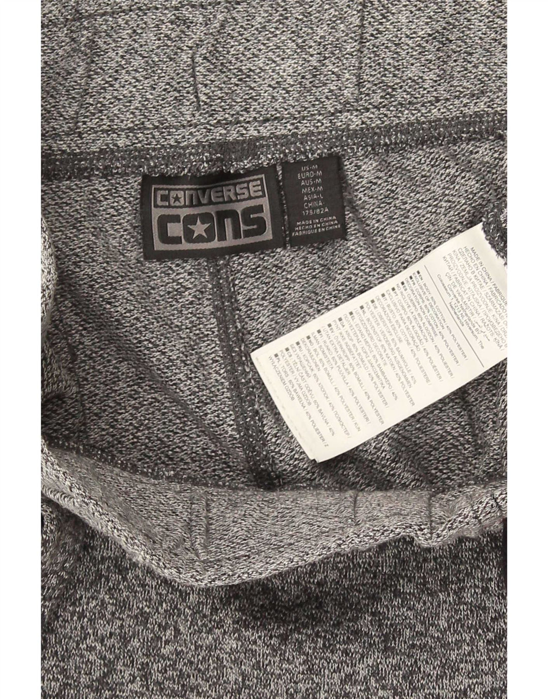 Pantalones cortos deportivos Converse para hombre de algodón moteado gris medio
