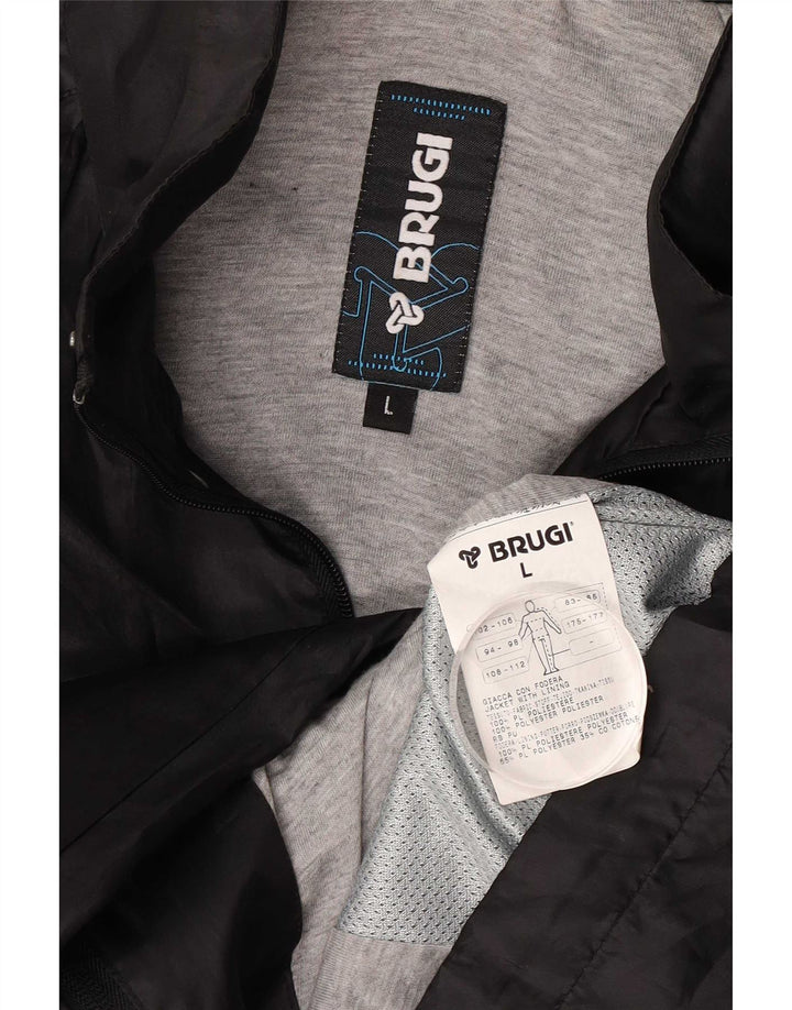 Brugi Chaqueta impermeable para hombre UK 40 Large Poliéster negro