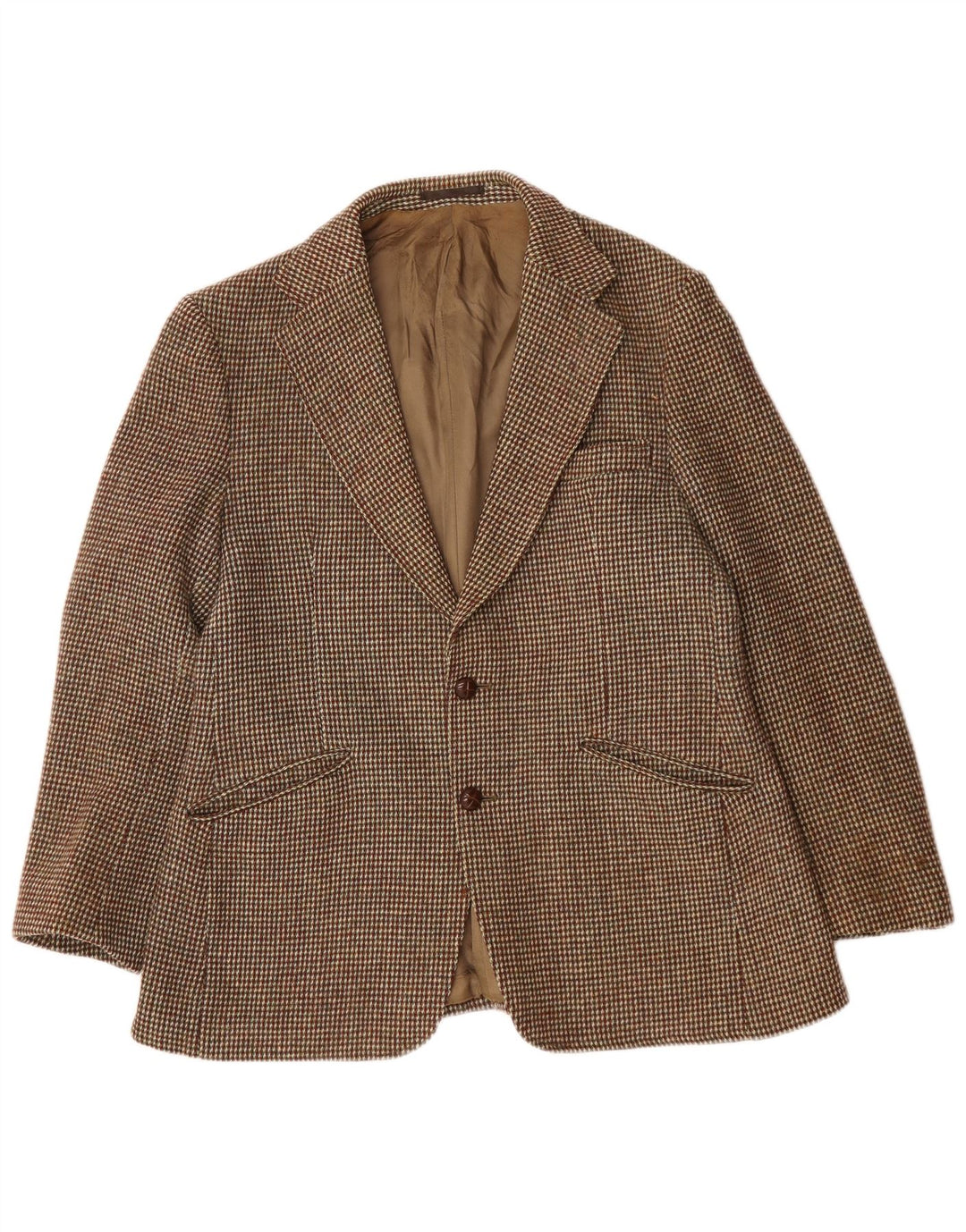 Harris Tweed Chaqueta tipo blazer de 2 botones para hombre UK 38 Lana a cuadros marrón medio