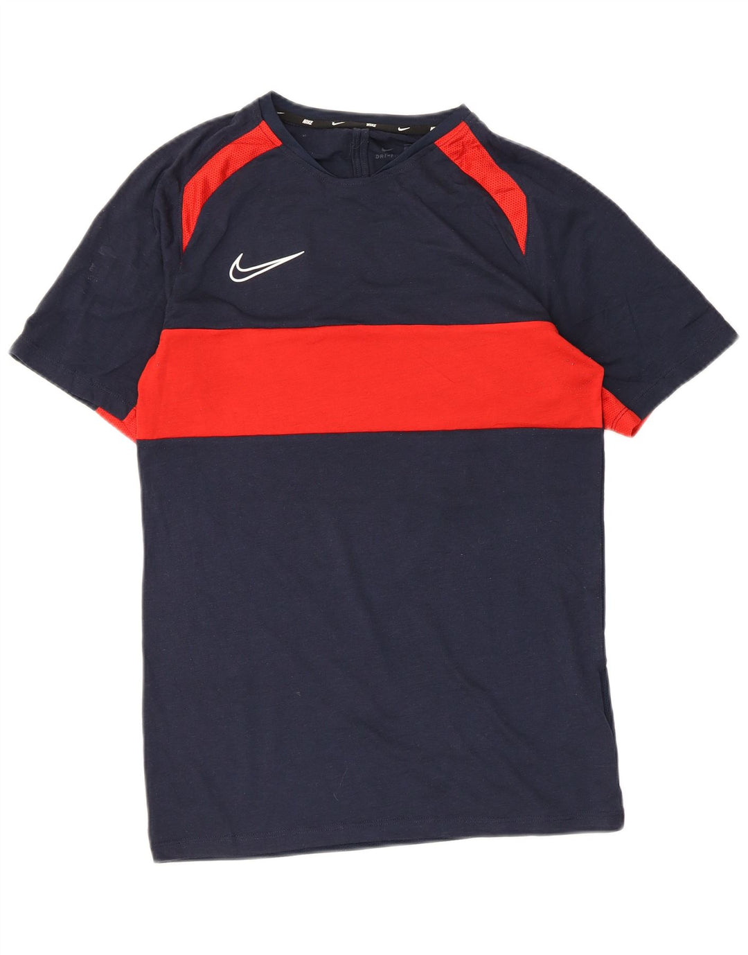 Camiseta Nike Dri Fit para hombre Top Small Azul marino Colorblock Poliéster