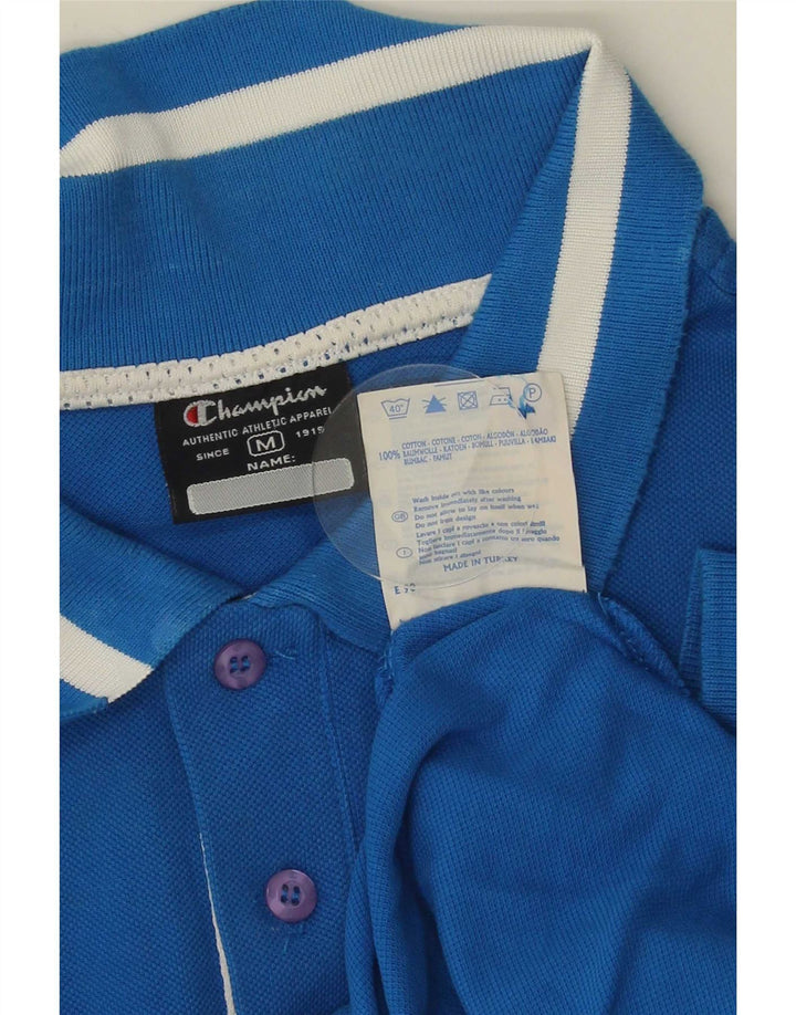 Champion Polo De Algodón A Rayas Azul Medio Para Hombre