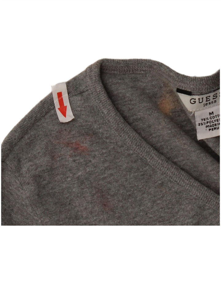Guess Top corto para mujer de manga larga UK 42 Algodón gris medio
