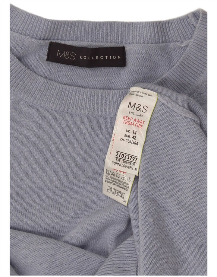 Marks & Spencer Jersey de Cuello Redondo para Mujer UK 40 Acrílico Azul Medio