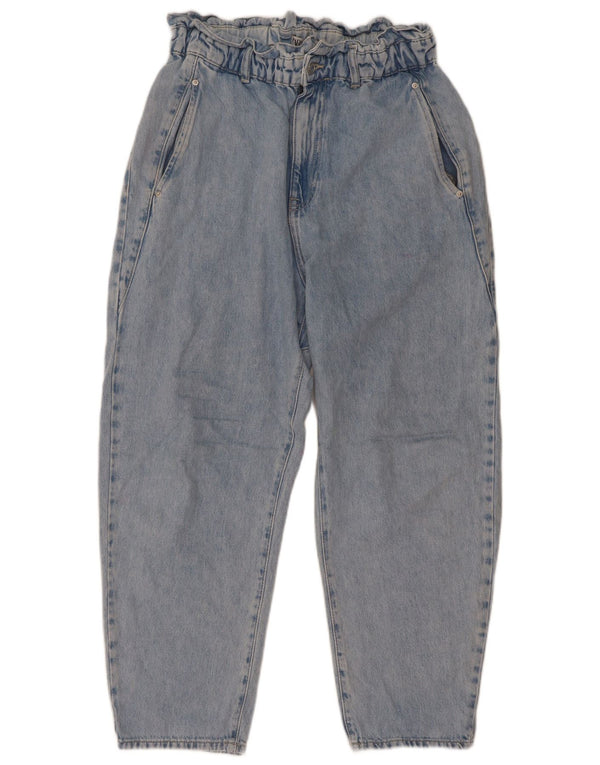 Zara Jeans cónicos de cintura alta para mujer EU 42 Large W32 L26 Algodón azul