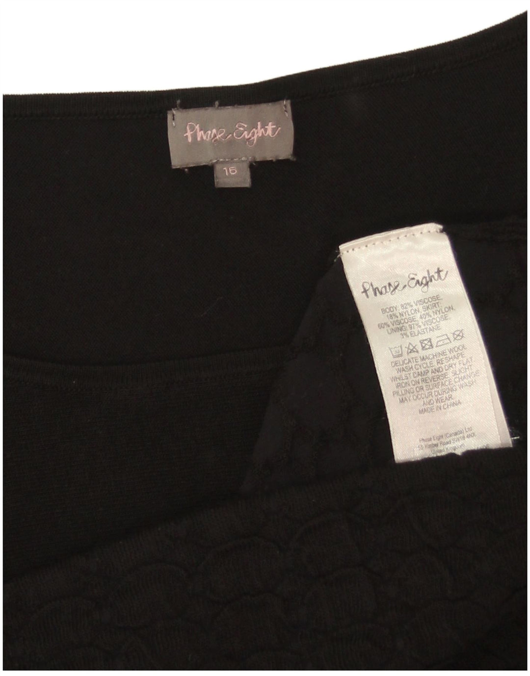 Phase Eight Vestido tubo extragrande para mujer UK 46 Viscosa negra grande