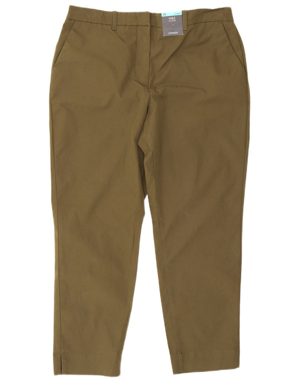 Marks & Spencer Pantalones chinos cónicos para mujer UK 40 Large W34 L25 Caqui