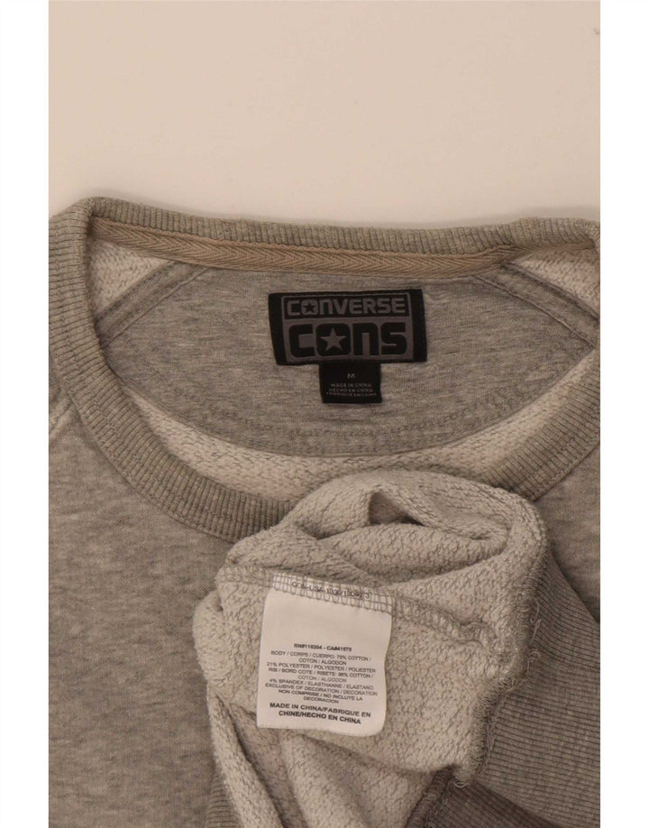Converse Mujer Graphic Sudadera Jumper UK 14 Algodón Gris Medio